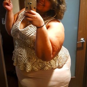 Gold sequins peplum top